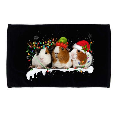 Guinea Pigs With Christmas Lights And Santa Hat Cute Xmas Microfiber Hand Towel