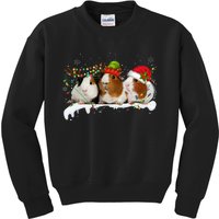 Guinea Pigs With Christmas Lights And Santa Hat Cute Xmas Kids Sweatshirt