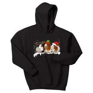 Guinea Pigs With Christmas Lights And Santa Hat Cute Xmas Kids Hoodie