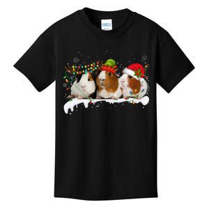 Guinea Pigs With Christmas Lights And Santa Hat Cute Xmas Kids T-Shirt