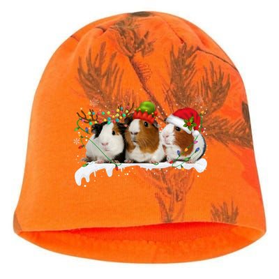 Guinea Pigs With Christmas Lights And Santa Hat Cute Xmas Kati - Camo Knit Beanie