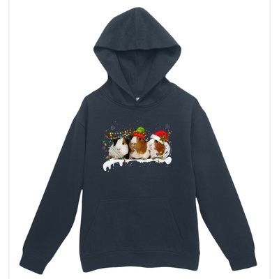 Guinea Pigs With Christmas Lights And Santa Hat Cute Xmas Urban Pullover Hoodie