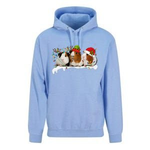 Guinea Pigs With Christmas Lights And Santa Hat Cute Xmas Unisex Surf Hoodie