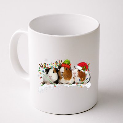 Guinea Pigs With Christmas Lights And Santa Hat Cute Xmas Coffee Mug