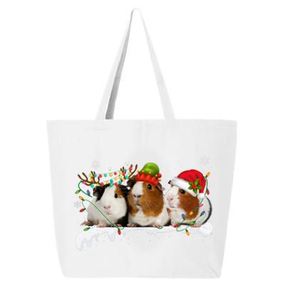 Guinea Pigs With Christmas Lights And Santa Hat Cute Xmas 25L Jumbo Tote