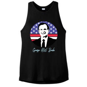 George President W. Bush Republican Proud USA Ladies PosiCharge Tri-Blend Wicking Tank