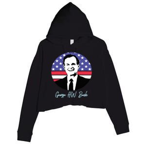 George President W. Bush Republican Proud USA Crop Fleece Hoodie