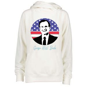 George President W. Bush Republican Proud USA Womens Funnel Neck Pullover Hood