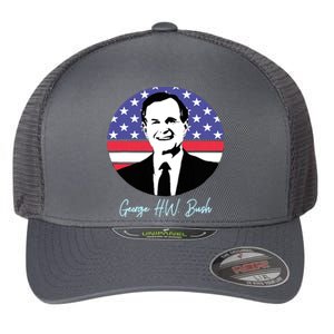 George President W. Bush Republican Proud USA Flexfit Unipanel Trucker Cap