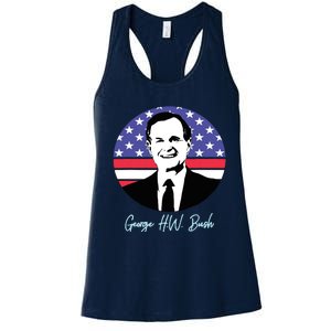 George President W. Bush Republican Proud USA Women's Racerback Tank