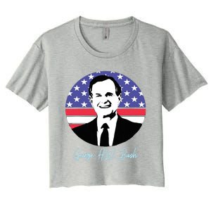 George President W. Bush Republican Proud USA Women's Crop Top Tee