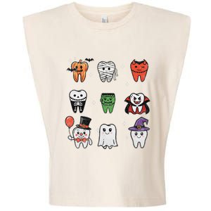 Ghost Pumpkin Witch Cute Dental Halloween Dentist Garment-Dyed Women's Muscle Tee