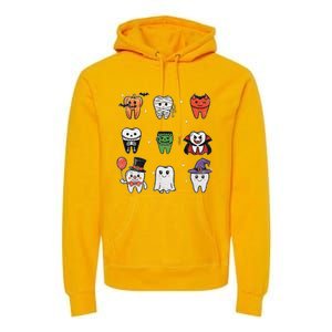 Ghost Pumpkin Witch Cute Dental Halloween Dentist Premium Hoodie