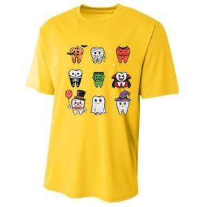 Ghost Pumpkin Witch Cute Dental Halloween Dentist Performance Sprint T-Shirt