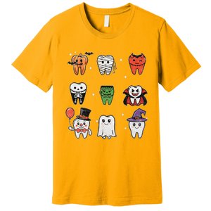 Ghost Pumpkin Witch Cute Dental Halloween Dentist Premium T-Shirt