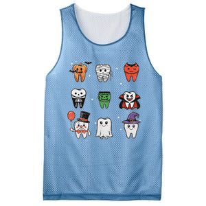 Ghost Pumpkin Witch Cute Dental Halloween Dentist Mesh Reversible Basketball Jersey Tank