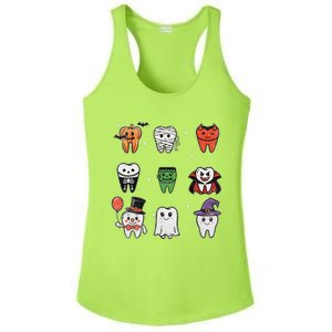 Ghost Pumpkin Witch Cute Dental Halloween Dentist Ladies PosiCharge Competitor Racerback Tank