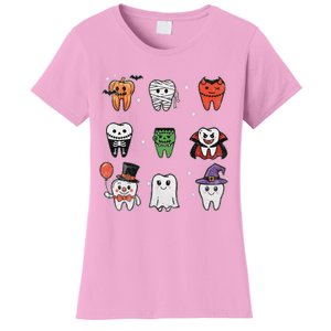 Ghost Pumpkin Witch Cute Dental Halloween Dentist Women's T-Shirt