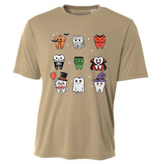 Ghost Pumpkin Witch Cute Dental Halloween Dentist Cooling Performance Crew T-Shirt