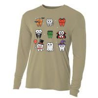 Ghost Pumpkin Witch Cute Dental Halloween Dentist Cooling Performance Long Sleeve Crew