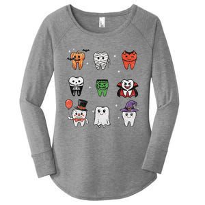 Ghost Pumpkin Witch Cute Dental Halloween Dentist Women's Perfect Tri Tunic Long Sleeve Shirt