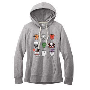 Ghost Pumpkin Witch Cute Dental Halloween Dentist Women's Fleece Hoodie