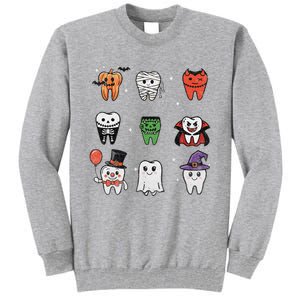 Ghost Pumpkin Witch Cute Dental Halloween Dentist Tall Sweatshirt