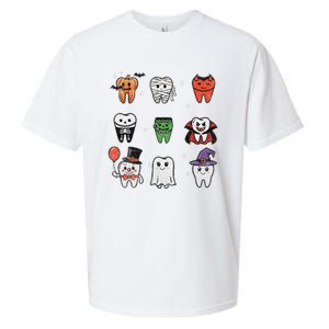 Ghost Pumpkin Witch Cute Dental Halloween Dentist Sueded Cloud Jersey T-Shirt