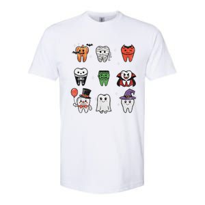 Ghost Pumpkin Witch Cute Dental Halloween Dentist Softstyle CVC T-Shirt