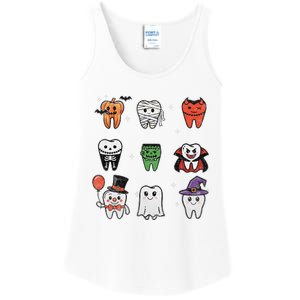 Ghost Pumpkin Witch Cute Dental Halloween Dentist Ladies Essential Tank