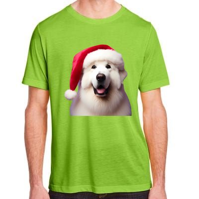 Great Pyrenees With Santa Hat Christmas Dog Owner Lover Mom Gift Adult ChromaSoft Performance T-Shirt