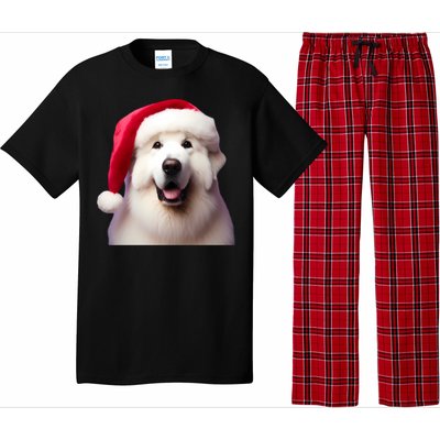 Great Pyrenees With Santa Hat Christmas Dog Owner Lover Mom Gift Pajama Set