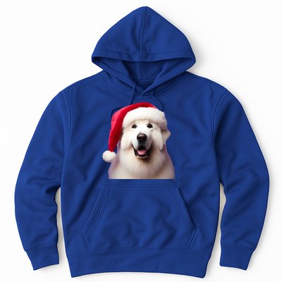 Great Pyrenees With Santa Hat Christmas Dog Owner Lover Mom Gift Hoodie