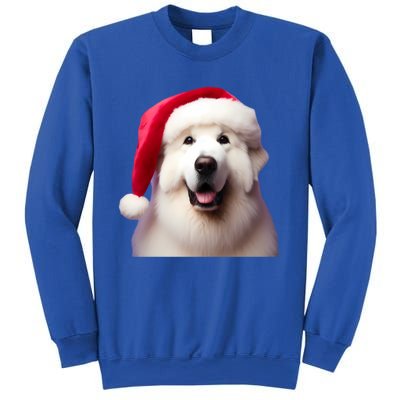 Great Pyrenees With Santa Hat Christmas Dog Owner Lover Mom Gift Sweatshirt