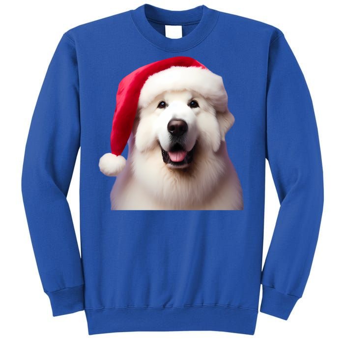 Great Pyrenees With Santa Hat Christmas Dog Owner Lover Mom Gift Sweatshirt