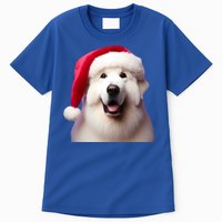 Great Pyrenees With Santa Hat Christmas Dog Owner Lover Mom Gift Tall T-Shirt