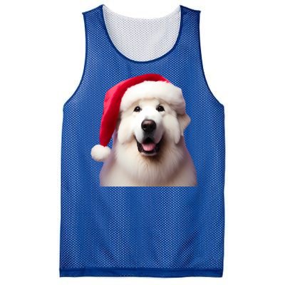 Great Pyrenees With Santa Hat Christmas Dog Owner Lover Mom Gift Mesh Reversible Basketball Jersey Tank