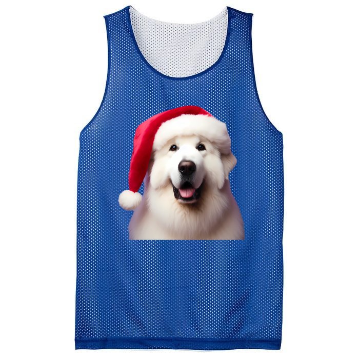 Great Pyrenees With Santa Hat Christmas Dog Owner Lover Mom Gift Mesh Reversible Basketball Jersey Tank