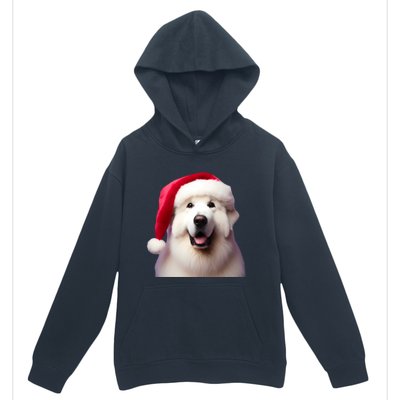 Great Pyrenees With Santa Hat Christmas Dog Owner Lover Mom Gift Urban Pullover Hoodie