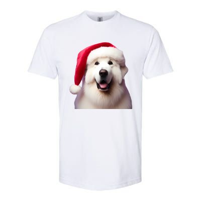 Great Pyrenees With Santa Hat Christmas Dog Owner Lover Mom Gift Softstyle CVC T-Shirt