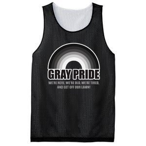 Gray Pride WeRe Here WeRe Old And Get Off Our Lawn Mesh Reversible Basketball Jersey Tank