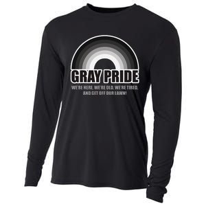 Gray Pride WeRe Here WeRe Old And Get Off Our Lawn Cooling Performance Long Sleeve Crew