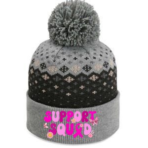 Groovy Pink Warrior Breast Cancer Awareness Support Squad Gift The Baniff Cuffed Pom Beanie