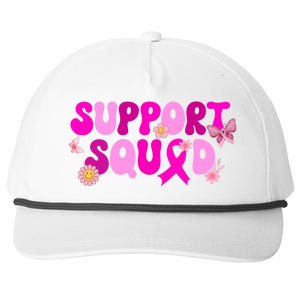 Groovy Pink Warrior Breast Cancer Awareness Support Squad Gift Snapback Five-Panel Rope Hat