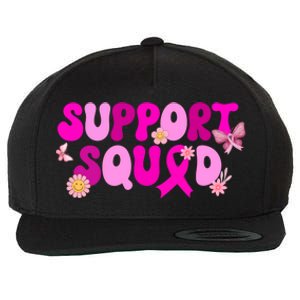 Groovy Pink Warrior Breast Cancer Awareness Support Squad Gift Wool Snapback Cap