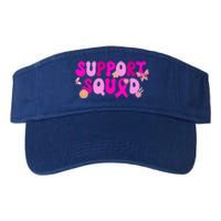 Groovy Pink Warrior Breast Cancer Awareness Support Squad Gift Valucap Bio-Washed Visor