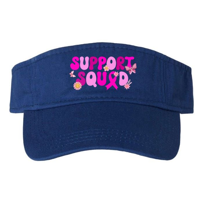 Groovy Pink Warrior Breast Cancer Awareness Support Squad Gift Valucap Bio-Washed Visor