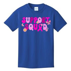 Groovy Pink Warrior Breast Cancer Awareness Support Squad Gift Kids T-Shirt