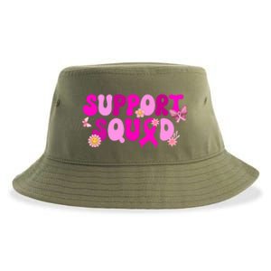 Groovy Pink Warrior Breast Cancer Awareness Support Squad Gift Sustainable Bucket Hat