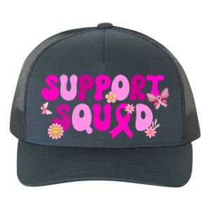 Groovy Pink Warrior Breast Cancer Awareness Support Squad Gift Yupoong Adult 5-Panel Trucker Hat